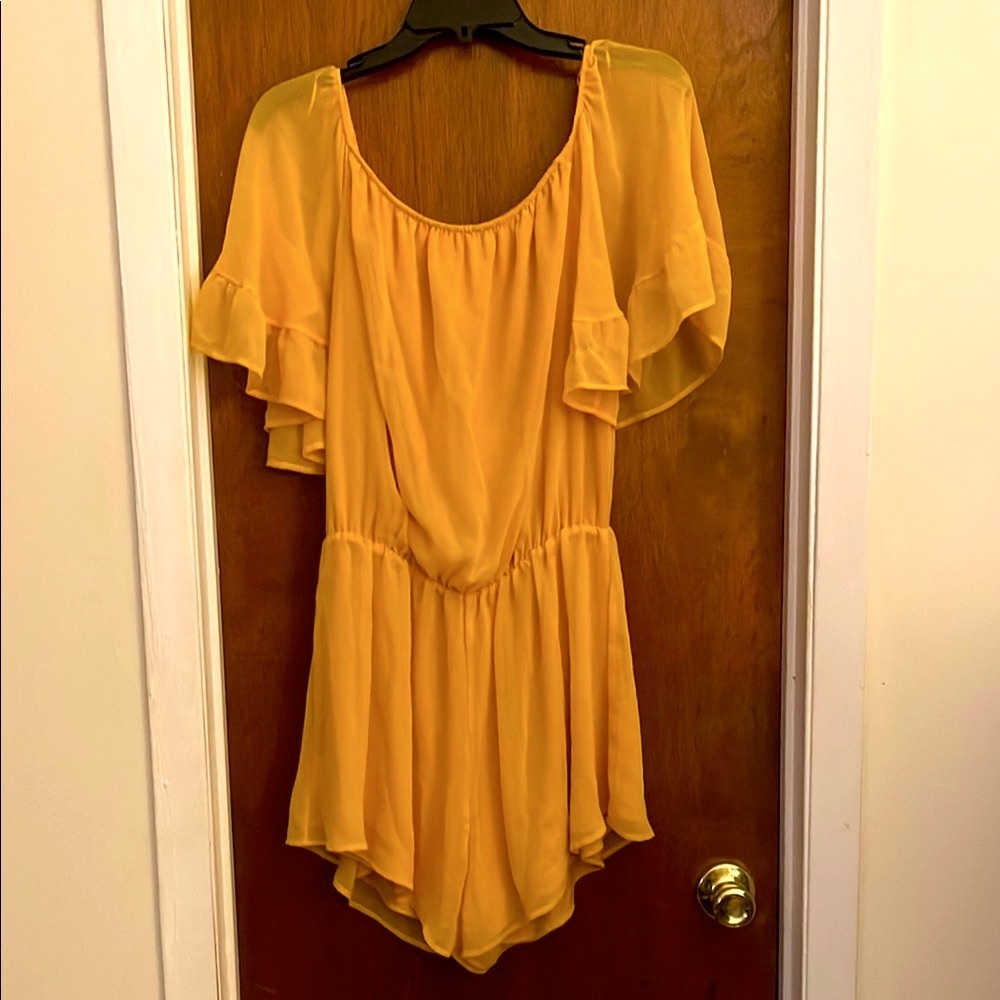 Chic Yellow Ruffle Romper - Picture 2 of 5